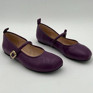 FOWT Purple Round Toe Pumps Mary Jane Ballet Flats Comfy Party Dress Bridal Shoe